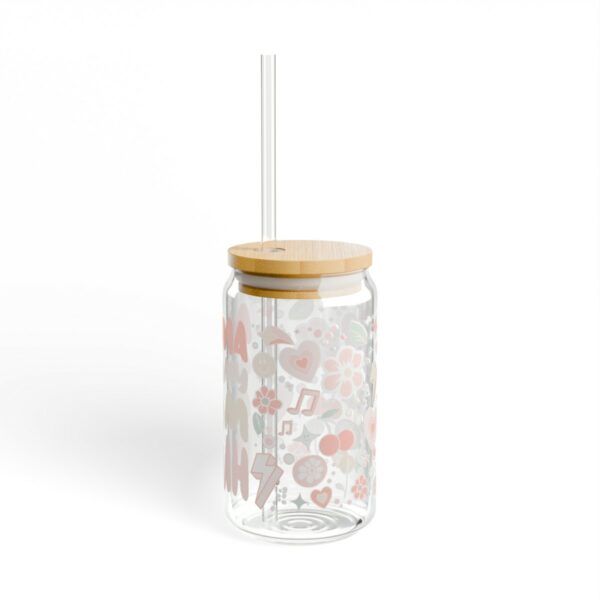 Mama, Mommy, Mom, Bruh Glass with Lid and Straw - Image 5