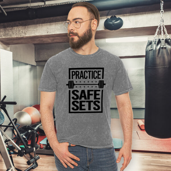 Practice Safe Sets Workout Mineral Wash T-Shirt